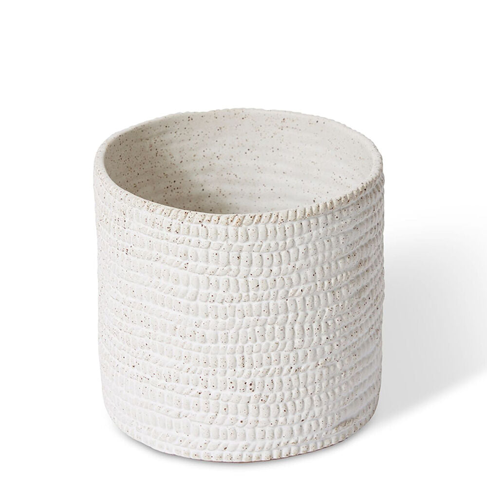 E Style Ceramic Aurora Cylinder Vase Home Decor 18x18cm White