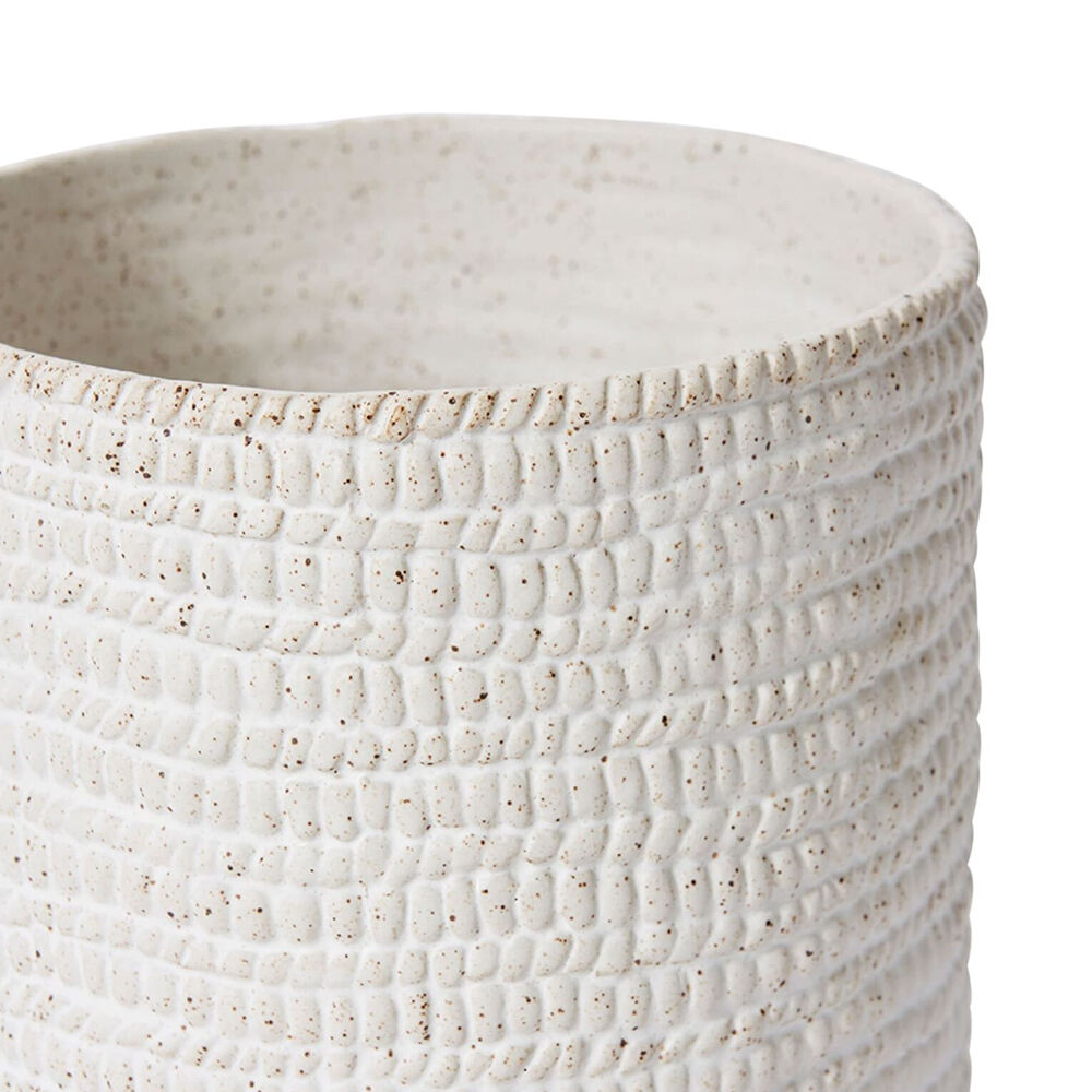 E Style Ceramic Aurora Cylinder Vase Home Decor 18x18cm White