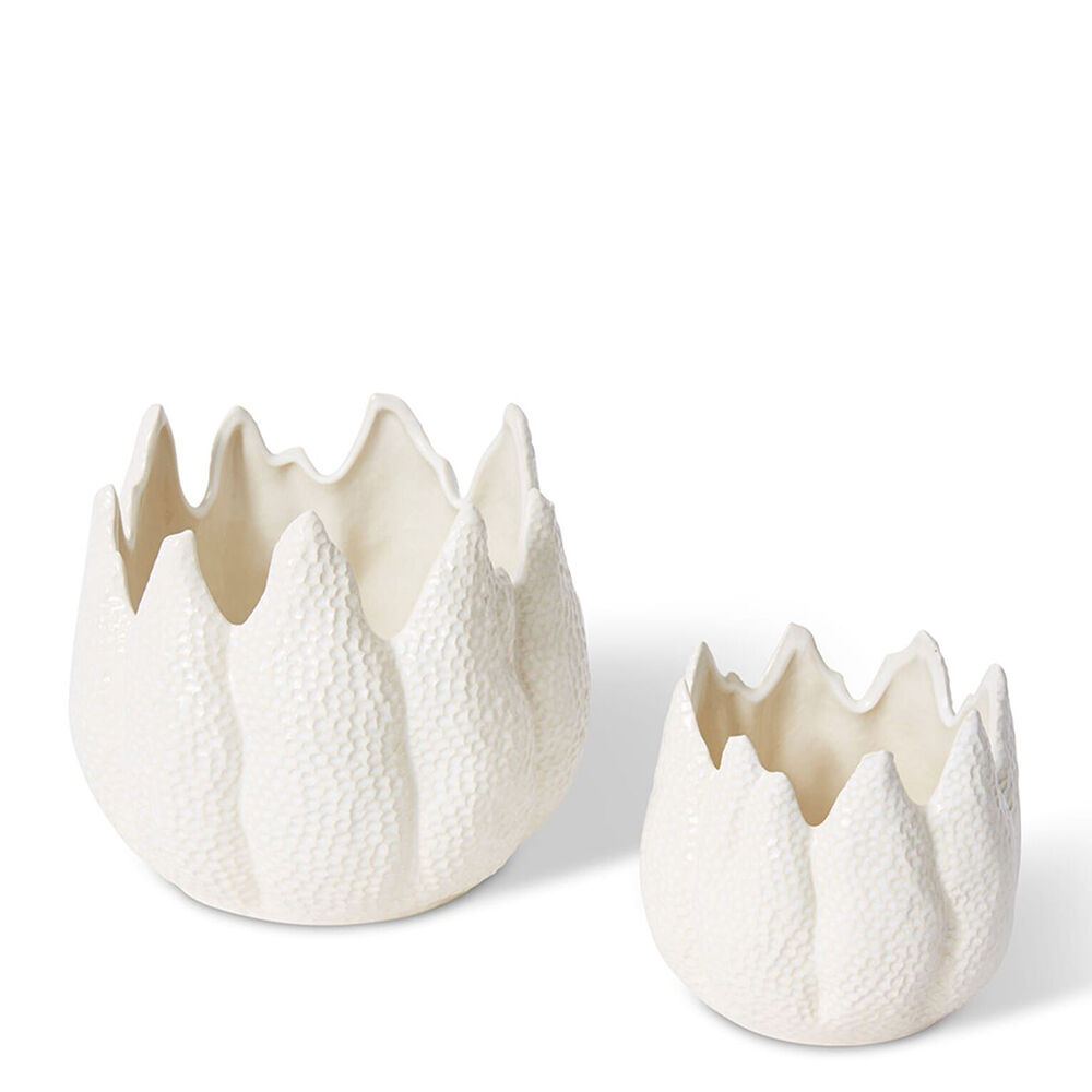 E Style Ceramic Sekani Pot Home Garden Decor 26x26cm White