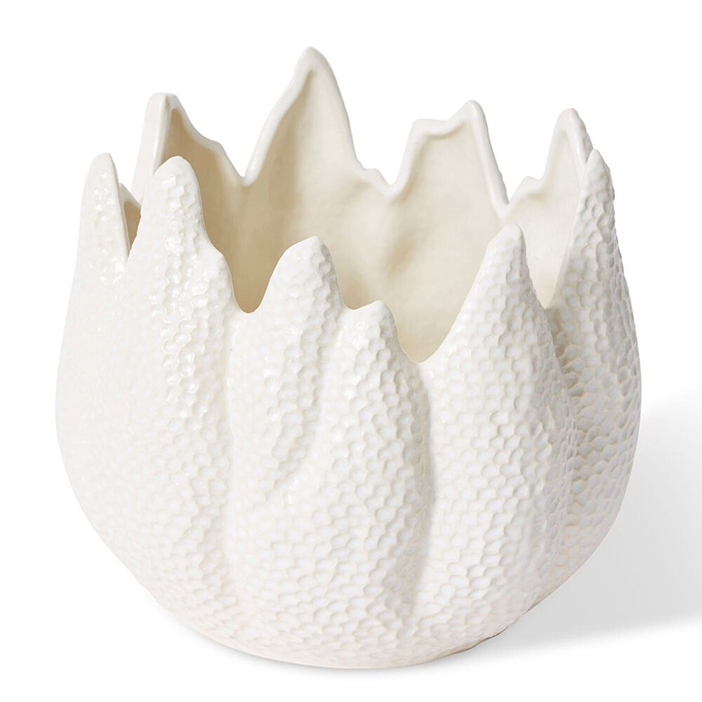 E Style Ceramic Sekani Pot Home Garden Decor 26x26cm White