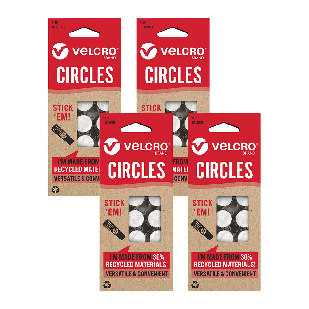 40pc Velcro Eco Collection General Purpose Stick'em Circles 19mm