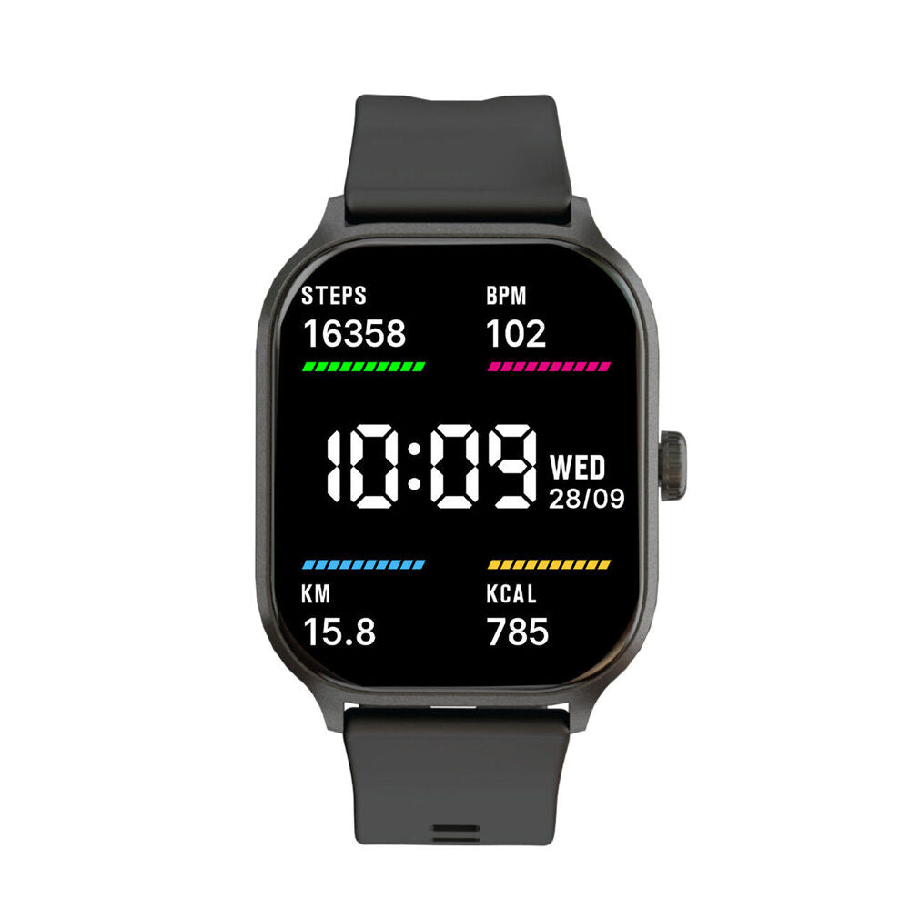 V-Fitness IP68 Smart Watch 2in Touch Screen Apple/Google Fit Tracking Black