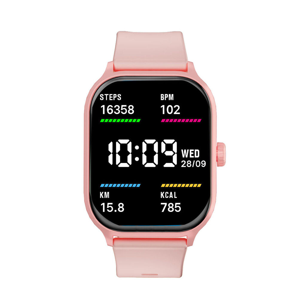 V-Fitness IP68 Smart Watch 2in Touch Screen Apple/Google Fit Tracking Pink