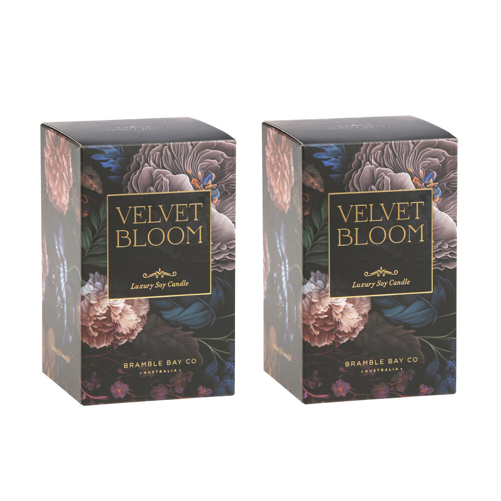 2PK Bramble Bay Vintage Floriade Velvet Bloom Scented Candle Home Fragrance 250g