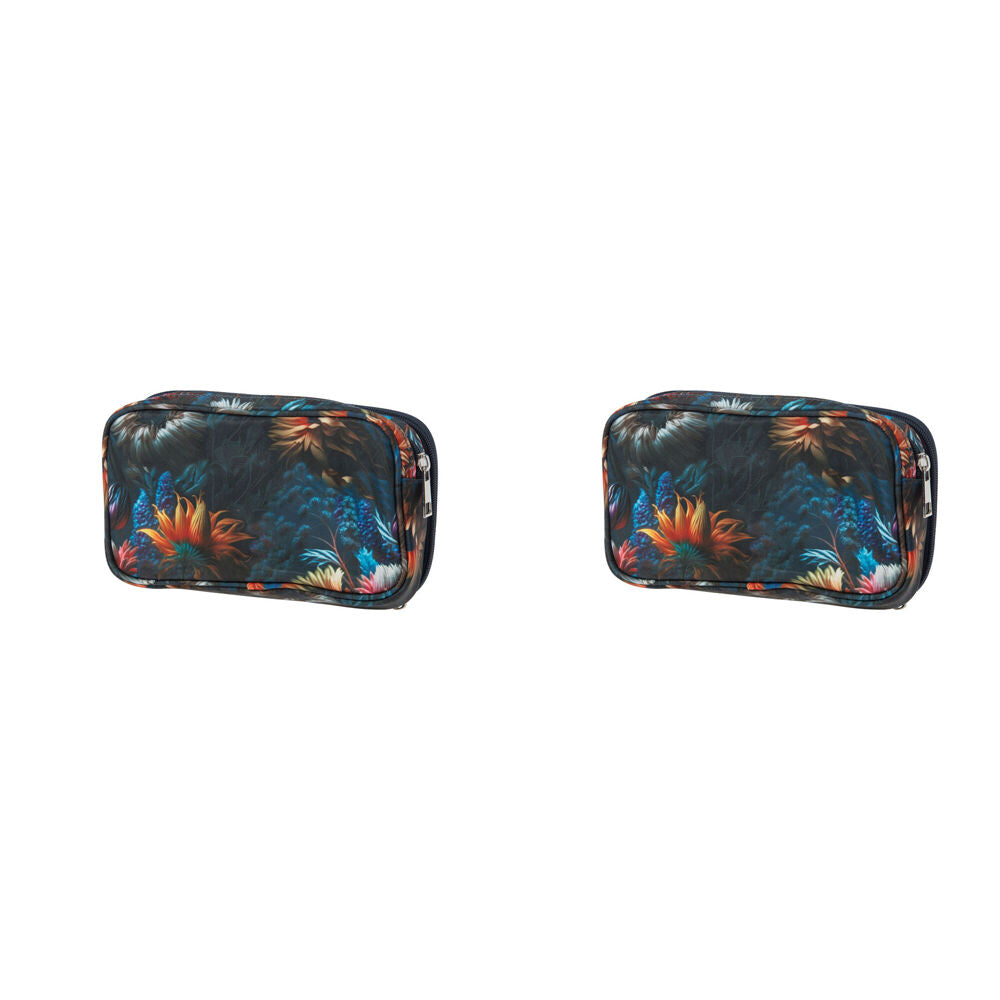 2PK Bramble Bay Vintage Floriade Midnight Serenade Wash Cosmetic Bag Travel