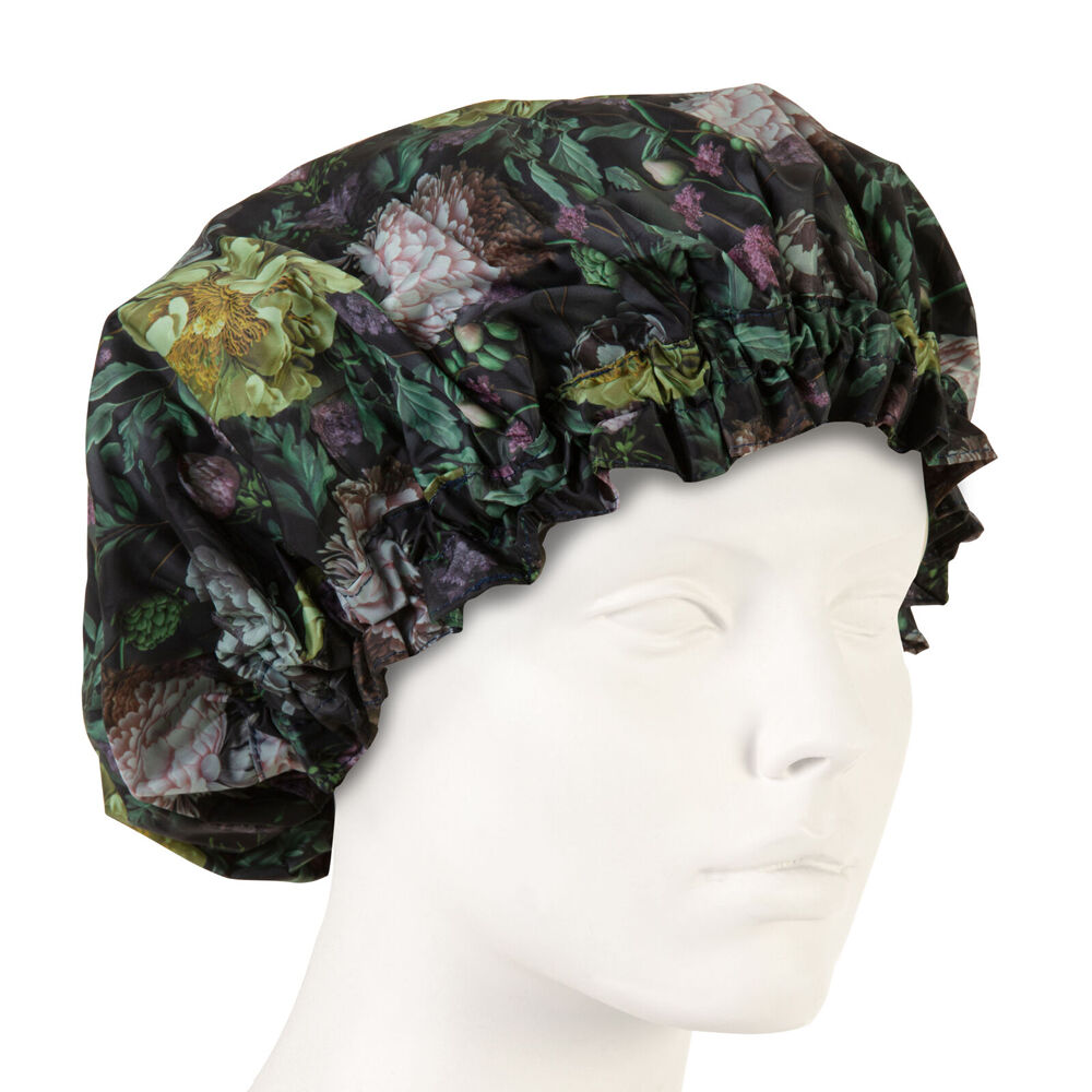 Bramble Bay Vintage Floriade Emerald Botanica Shower Cap Reusable