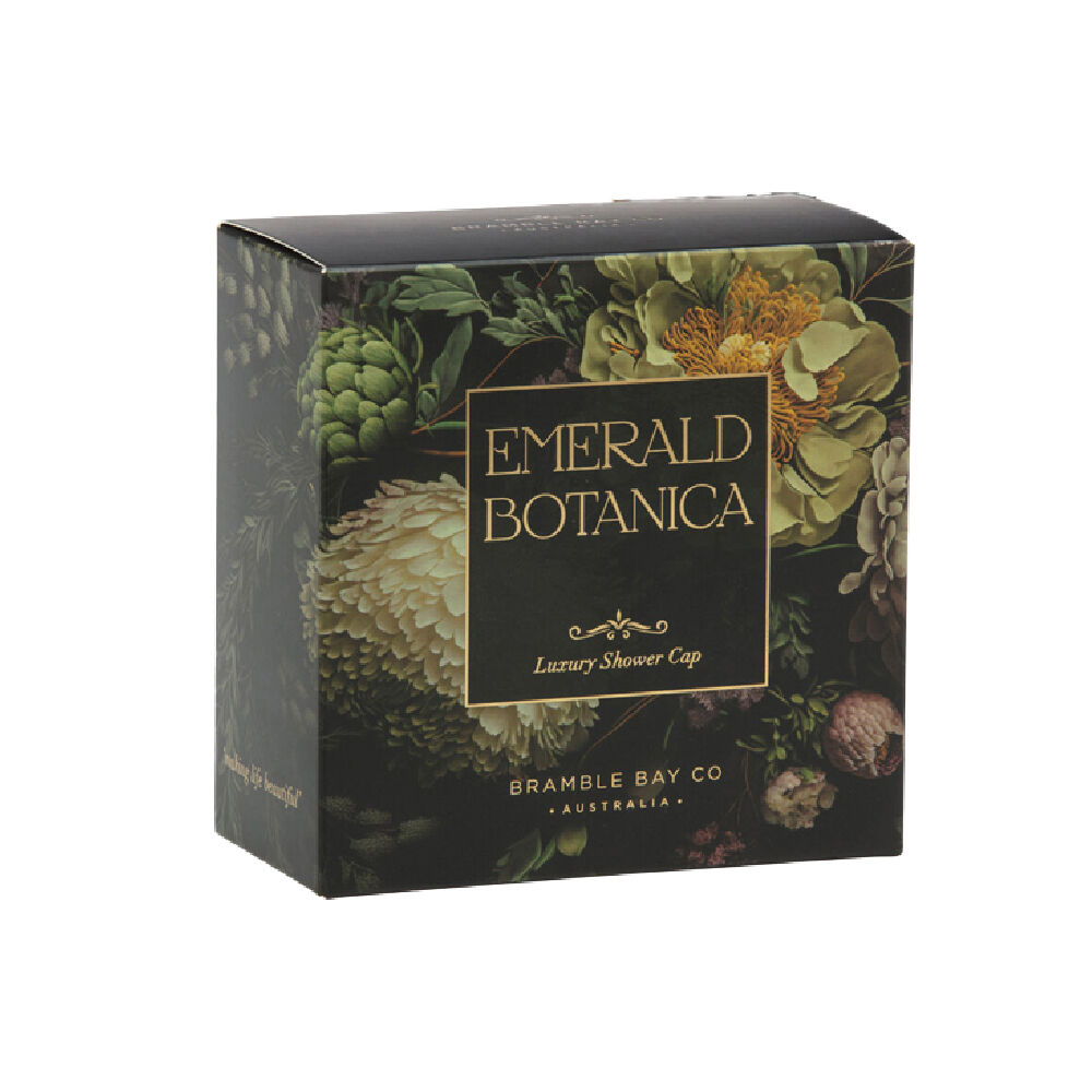 Bramble Bay Vintage Floriade Emerald Botanica Shower Cap Reusable