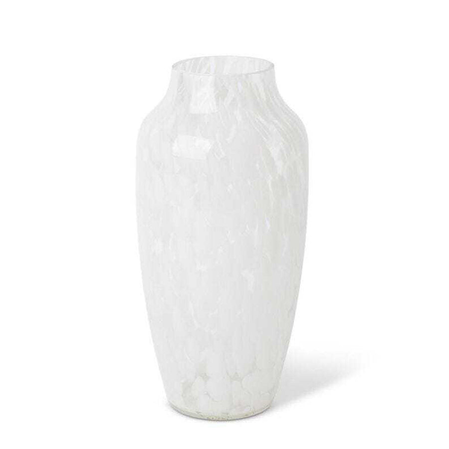 E Style 35cm Glass Freya Flower Vase Decor - White