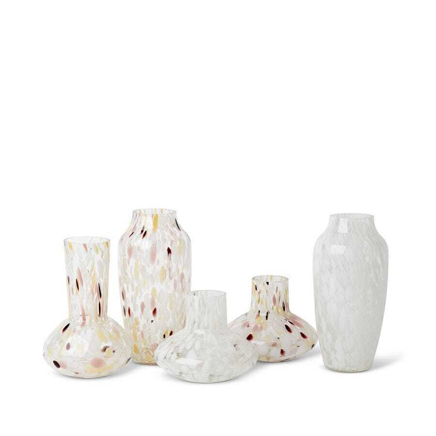 E Style 35cm Glass Freya Flower Vase Decor - White