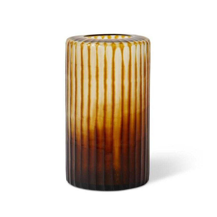 E Style 31cm Glass Cillian Flower Vase Decor - Amber