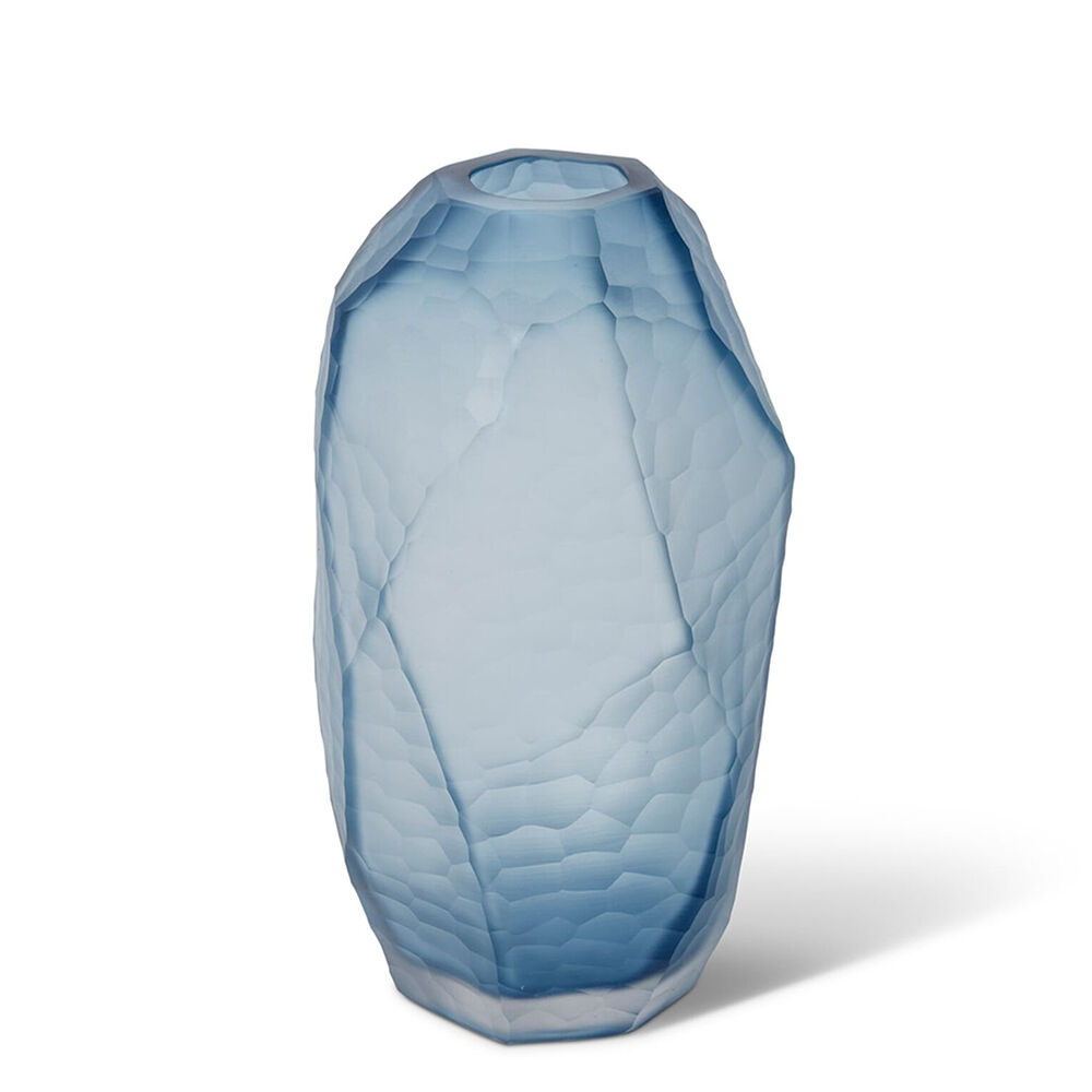 E Style Glass Rufus Vase Home Decor 17x17cm Ink Blue