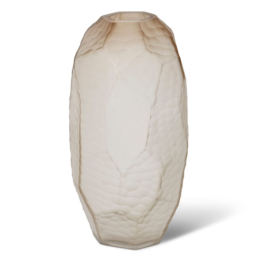 E Style Glass Rufus Vase Tabletop Home Decor 20x20cm Sand