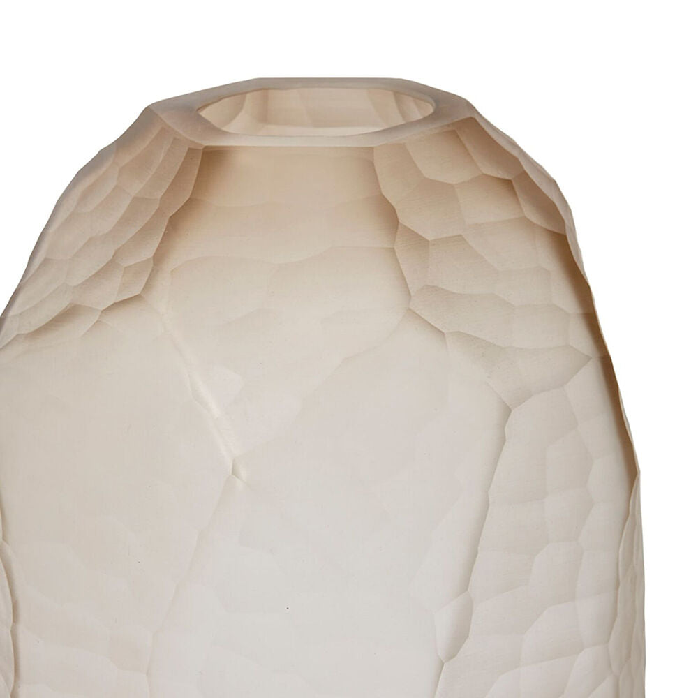 E Style Glass Rufus Vase Tabletop Home Decor 20x20cm Sand