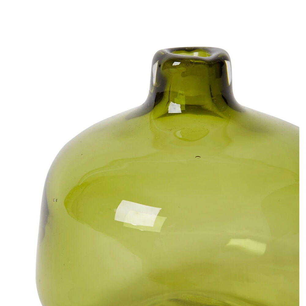 E Style Dalili Glass Decorative Bottle Short Home Decor 11cm - Green