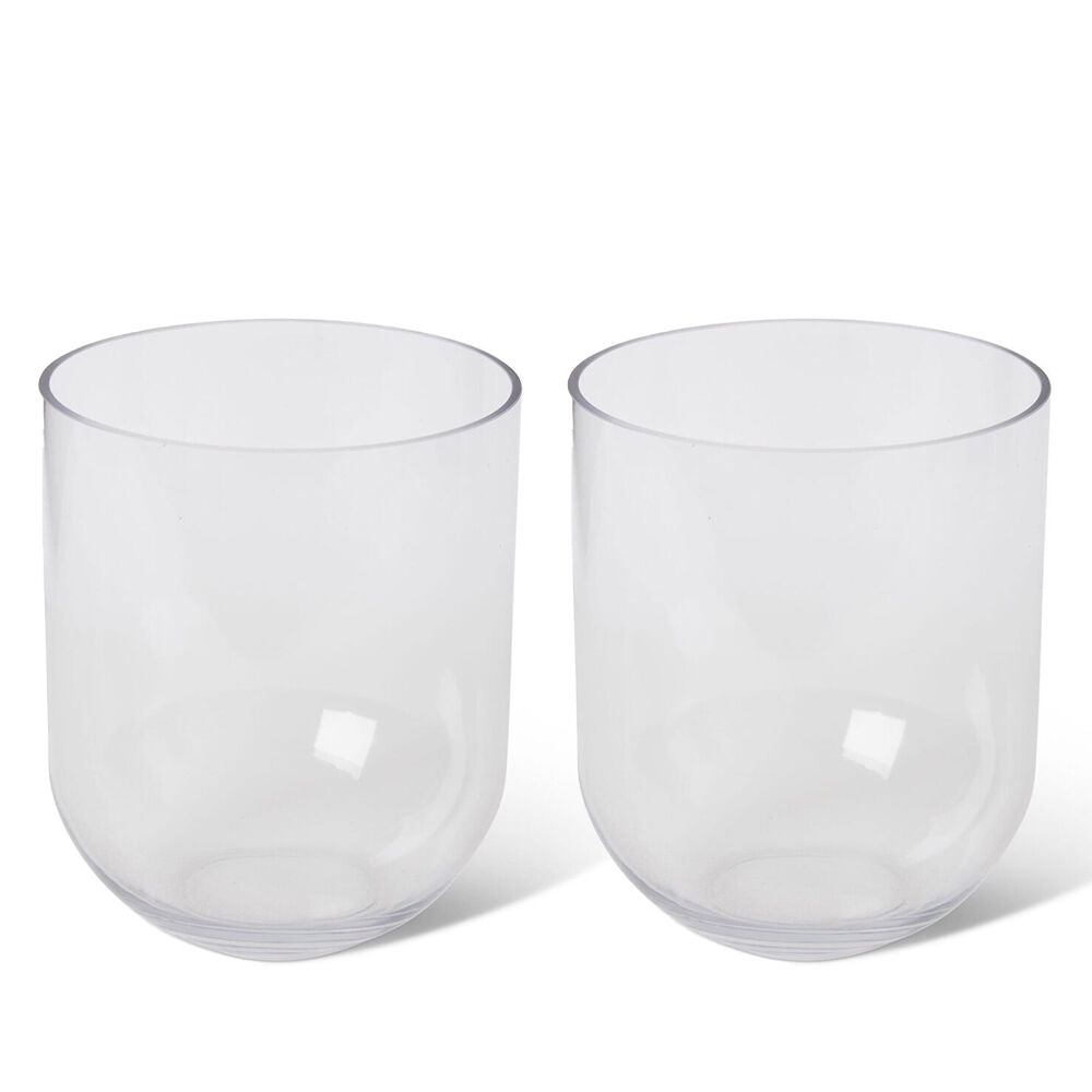 2PK E Style Halima Glass Flower Vase Home Decor 22cm - Clear