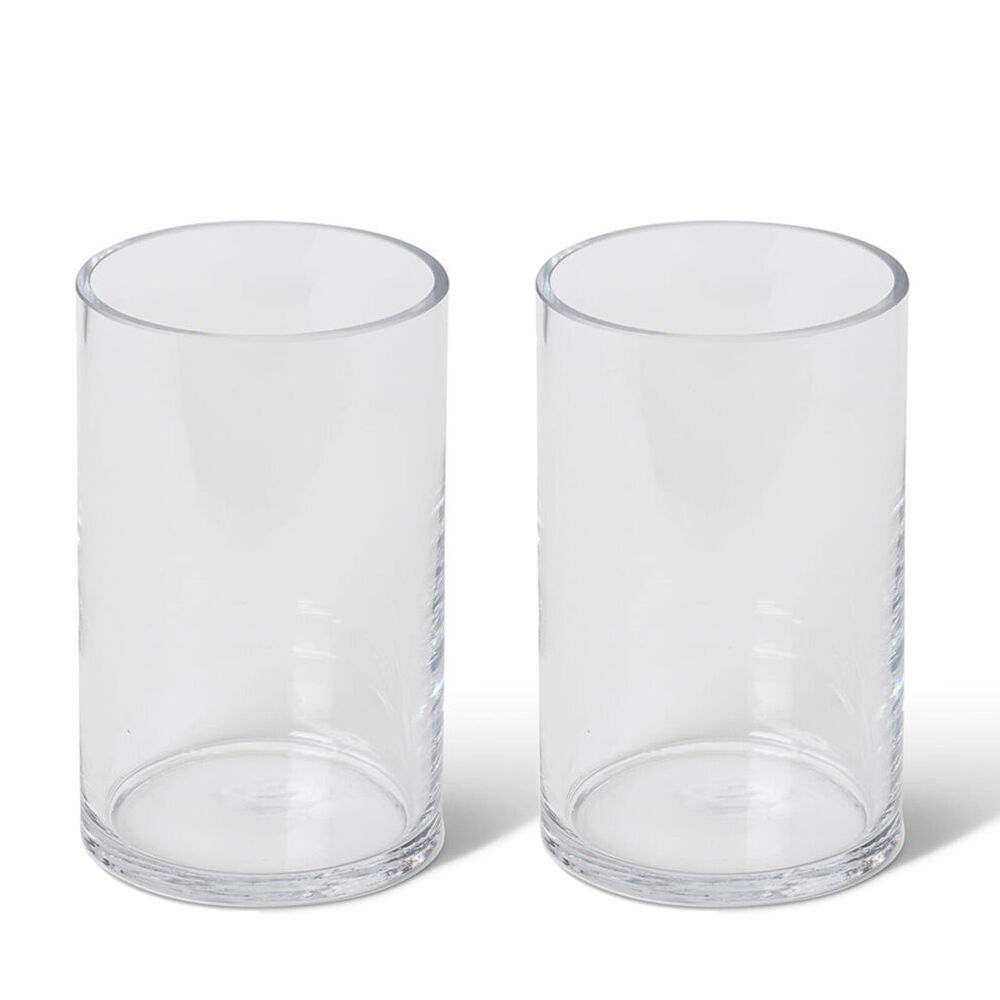 2PK E Style Vera Glass Flower Vase Home Decor 20cm - Clear