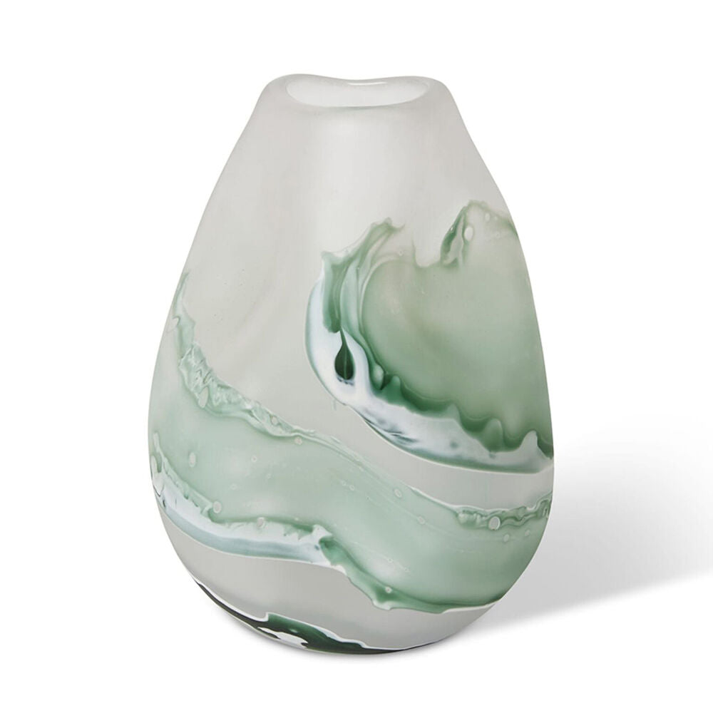 E Style Zaida Glass Flower Vase Home Decor 26cm - Sage/White