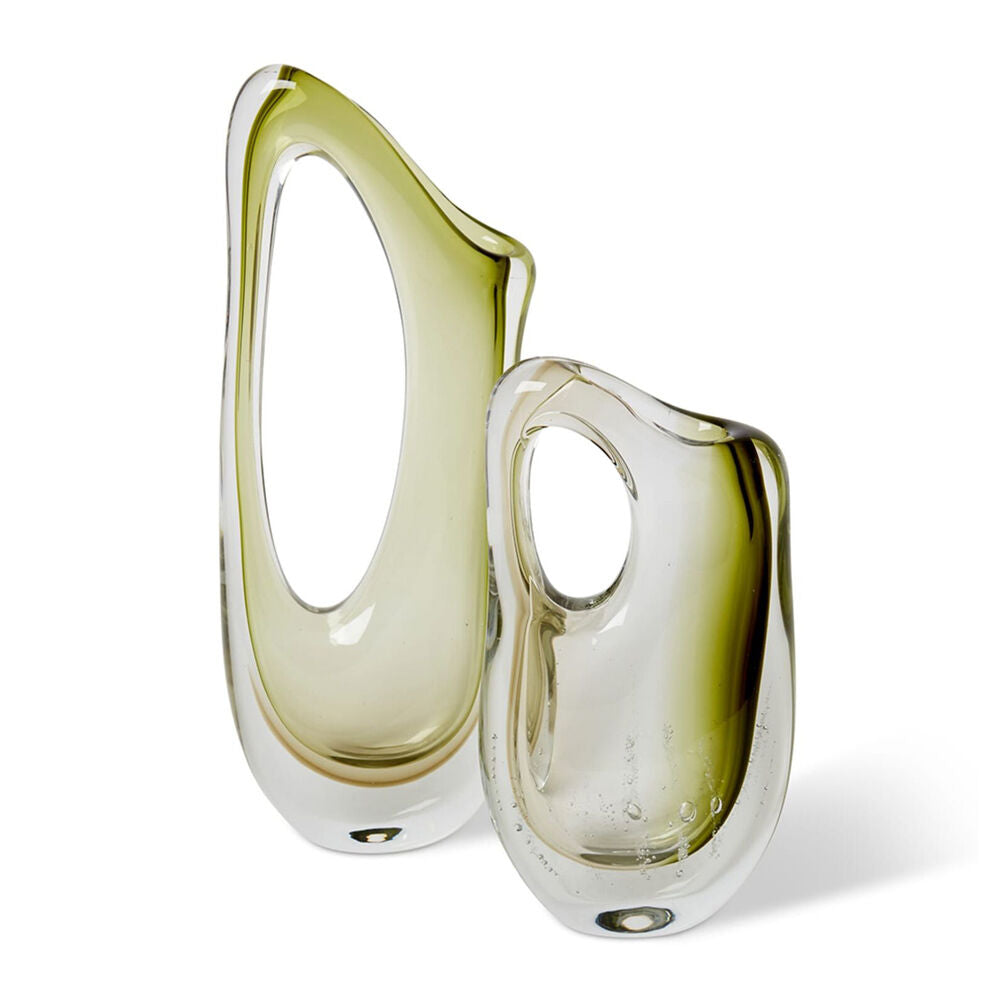 E Style Kamara Glass Flower Vase Home Decor 29cm - Green