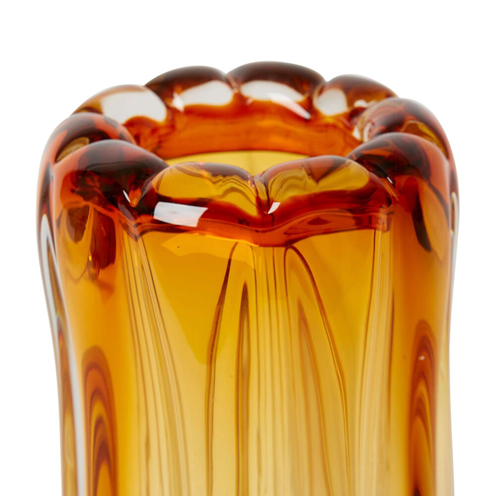 E Style Thandie Tall Glass Flower Vase Home Decor 26cm - Amber