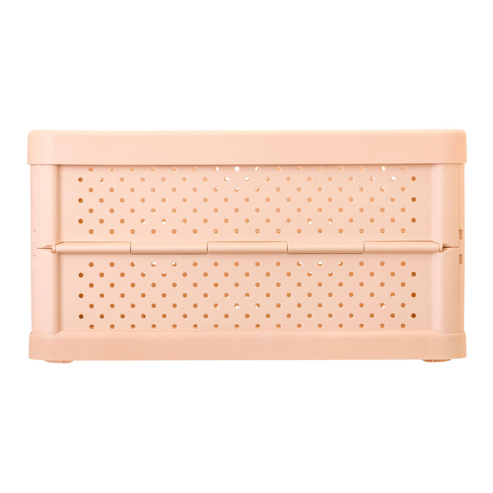Vigar Compact 32L Plastic Foldable Crate Home/Car Basket - Peach Pink
