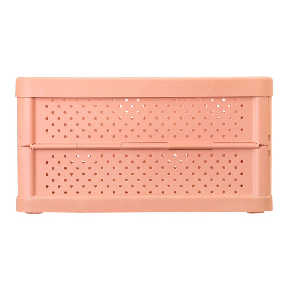 Vigar Compact 32L Plastic Foldable Crate Home/Car Basket - Sunrise Orange