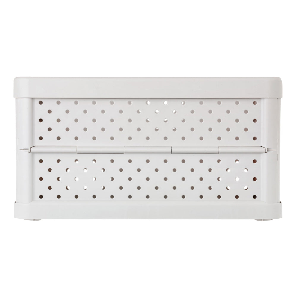 Vigar Compact 11.3L Plastic Foldable Crate - Sand White
