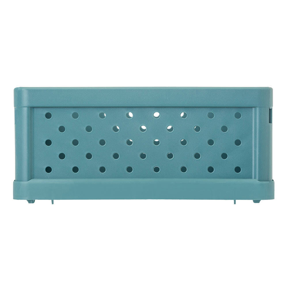 Vigar Compact 3.3L Plastic Foldable Crate Basket - Stone Blue