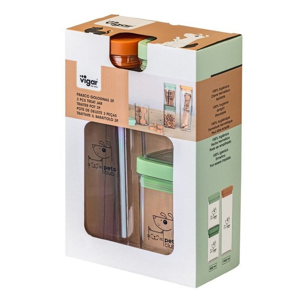 3pc Vigar Pets Club Cat/Dog Food Storage Container Set