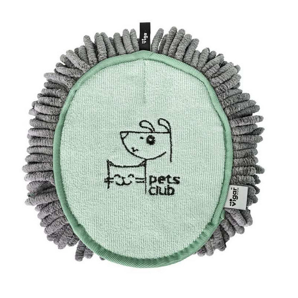 2PK Vigar Pets Club Microfibre Cat/Dog Grooming Oval Mitt Green/Grey