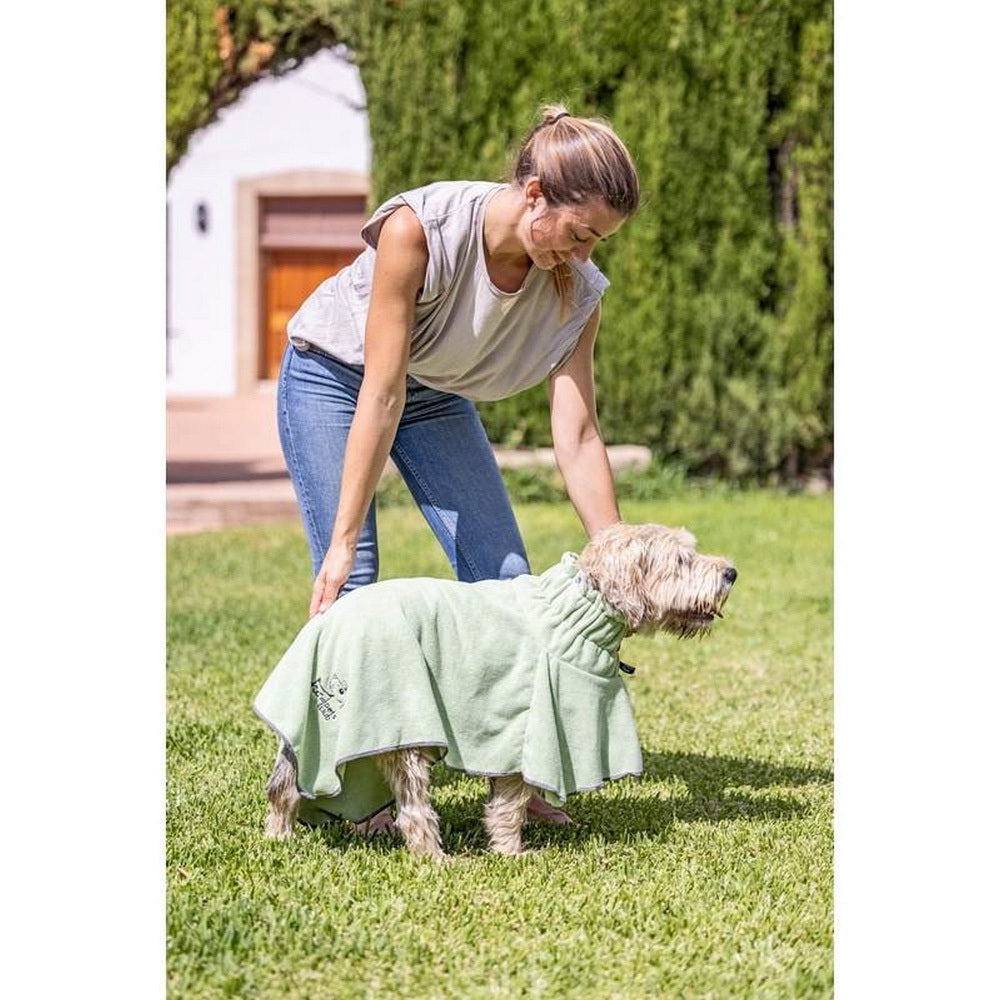 Vigar Pets Club Microfibre Pet Dog Bathrobe Towel Green