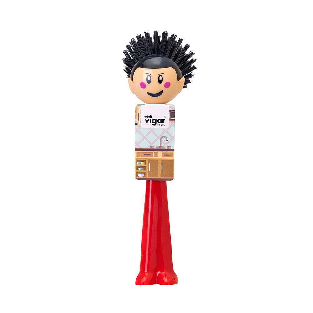 3PK Vigar Funny Non-Scratch Kitchen Dish Brush - Assorted
