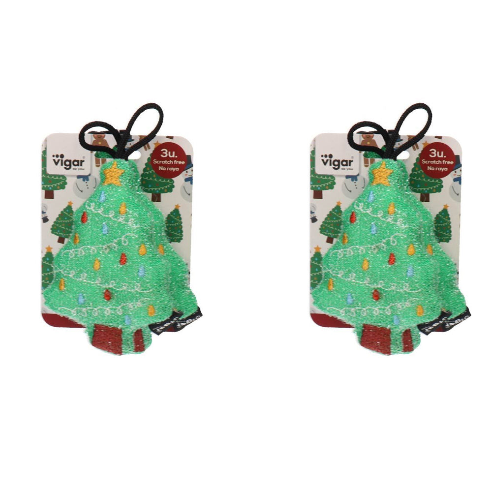 6pc Vigar Tree Scratch-Free Dish Scrubber Sponge Set 17cm