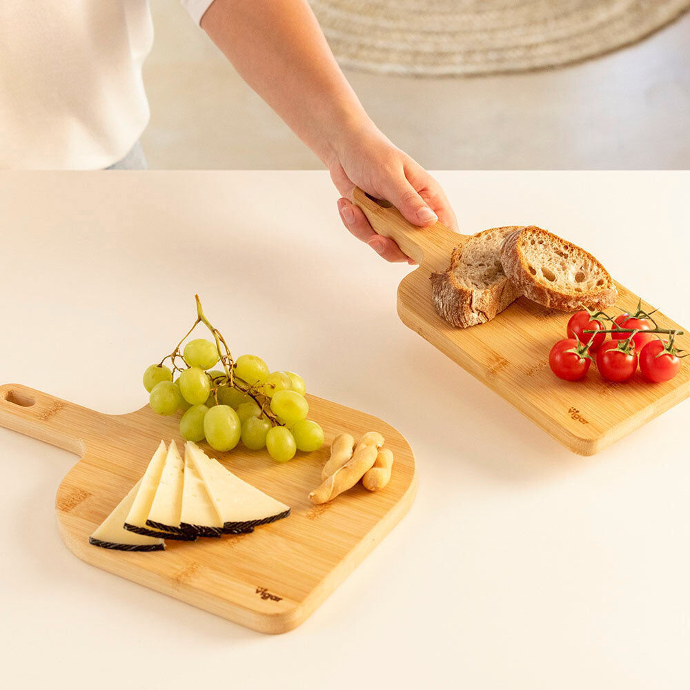 Vigar Becco Bamboo Serving Snack Cheese Board w/ Handle Small