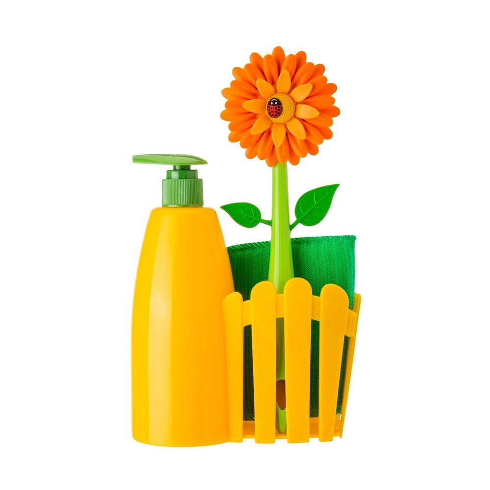 3pc Vigar Flower Power Sink Caddy Set w/ Dispenser - Orange