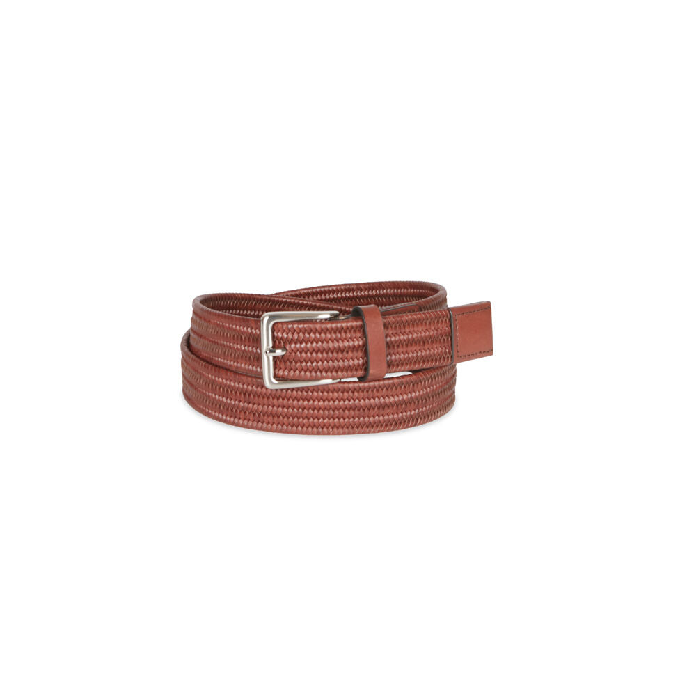 Van Heusan Veg Leather Woven Performance Stretch Belt - Tan