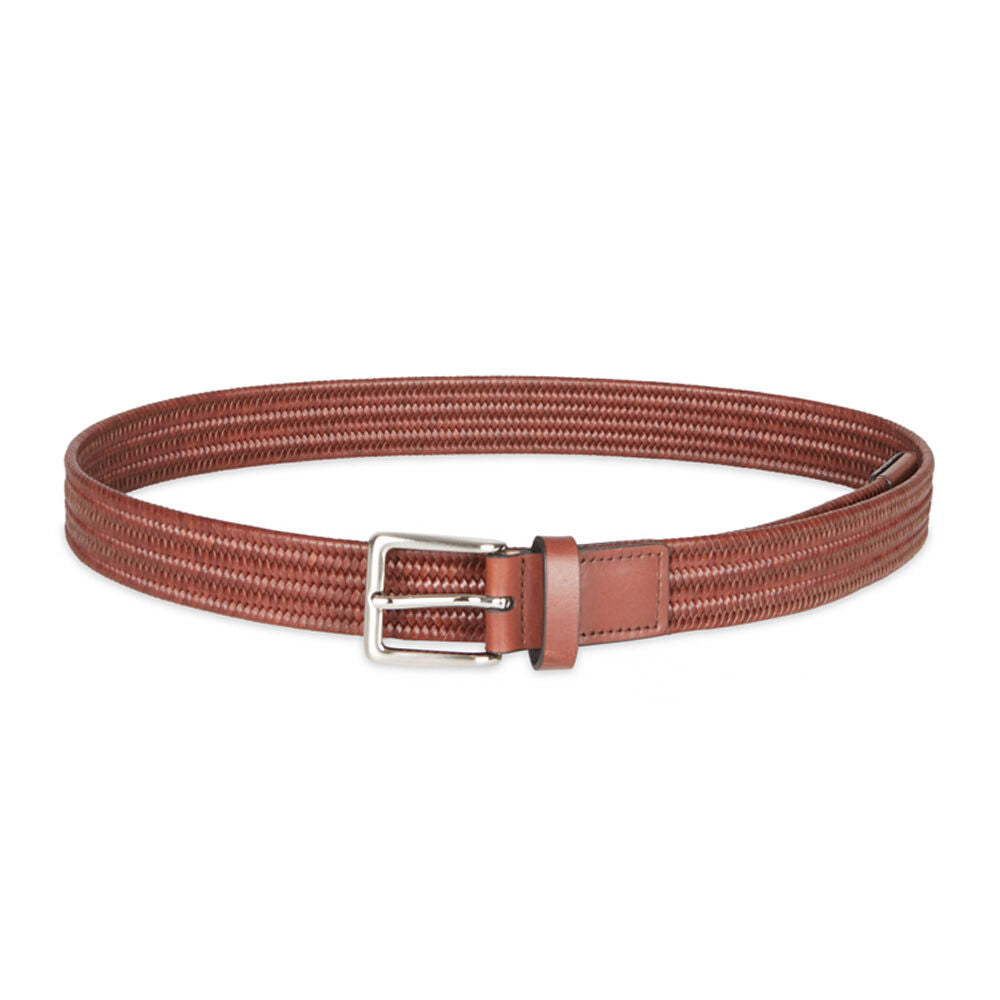 Van Heusan Veg Leather Woven Performance Stretch Belt - Tan