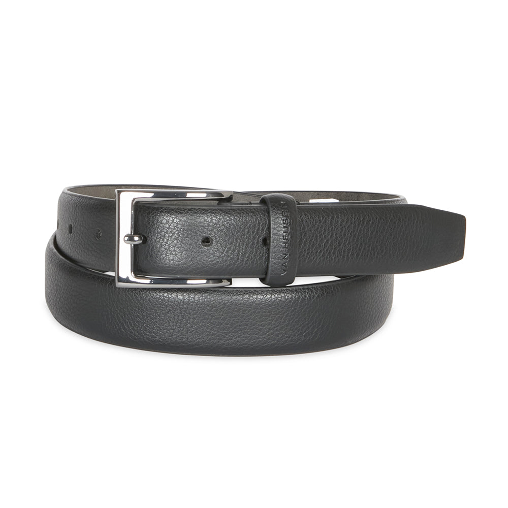 Van Heusen Men's 34" Dress Pin Buckle Pebble Grain Belt Black