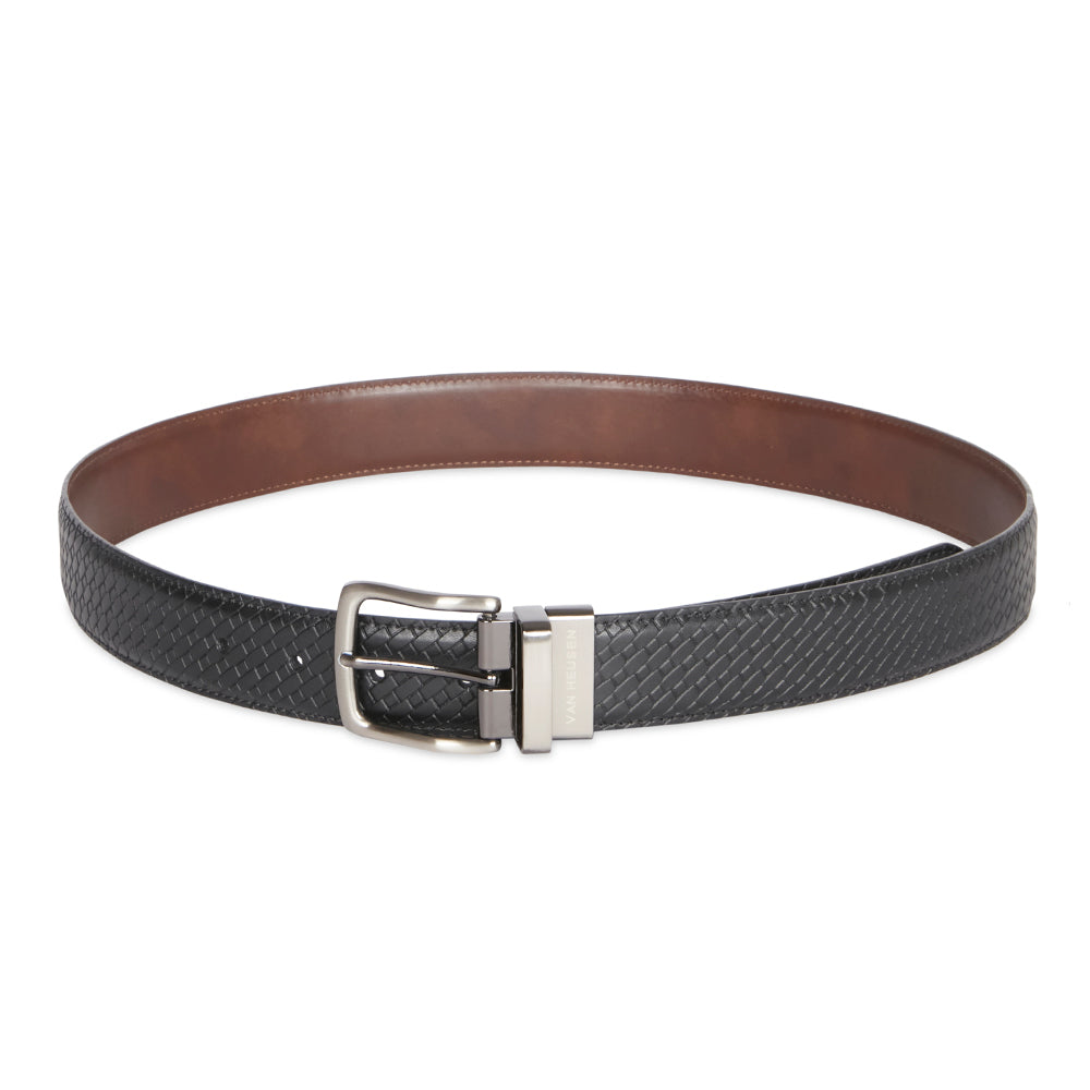 Van Heusen Men's 44" Basket Weave Belt Black/Brown