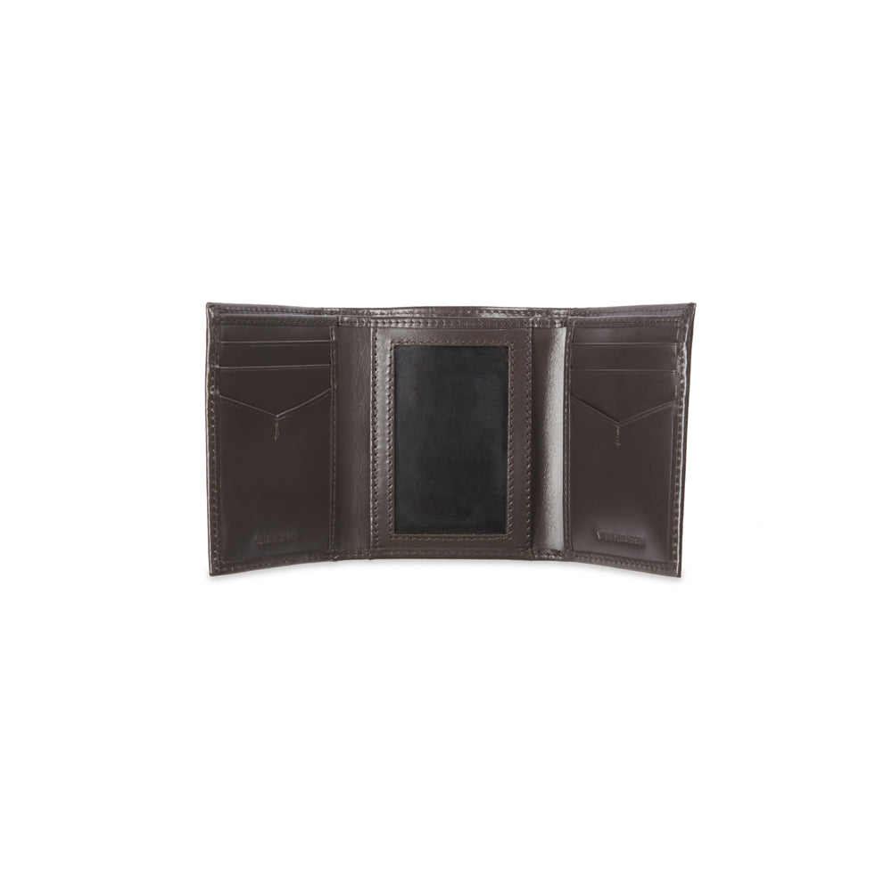 Van Heusen Men's Genuine Leather Trifold Wallet w/ ID Window - Brown