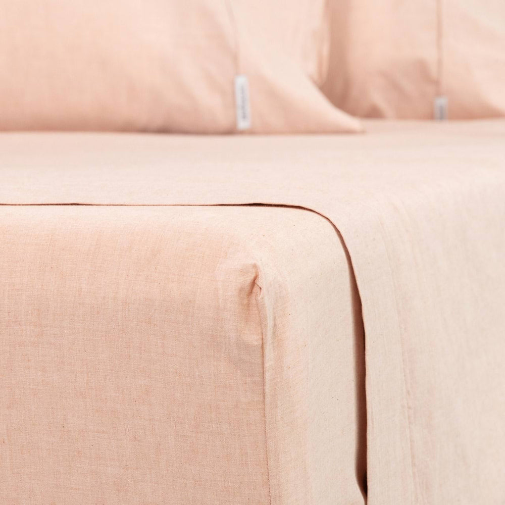 Canningvale Queen Vintage Softwash Cotton Sheet Set - Brulee Melange