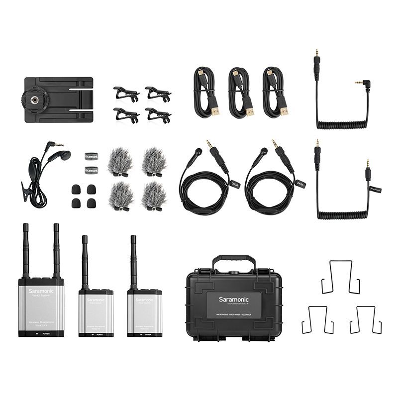 3pc Saramonic 2.4GHz Wireless Microphone/2-Way Communication System Kit
