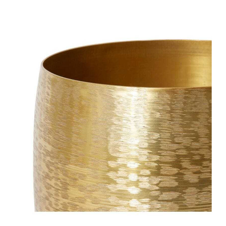 E Style Soyala 30cm Aluminium Plant Pot Round Decor - Gold