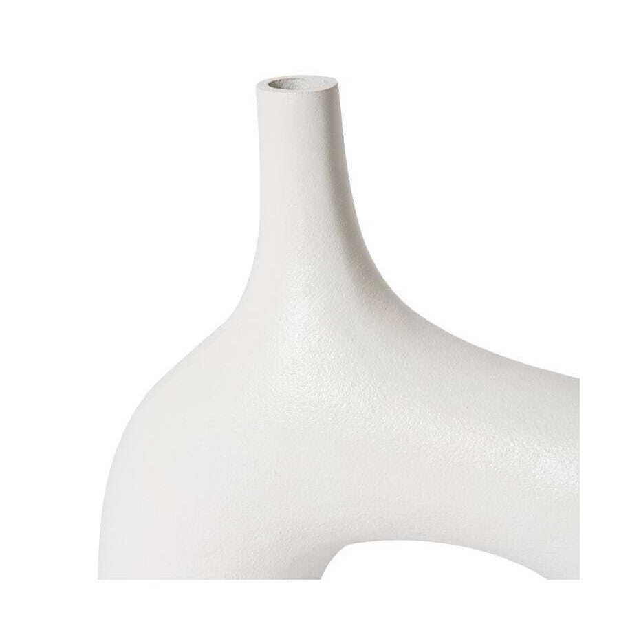 E Style 33cm Aluminium Arnold Flower Vase Decor - White