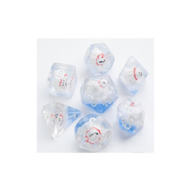 7pc Gamegenic Embraced Series Polar Bear RPG Dice Set Gaming Accessory