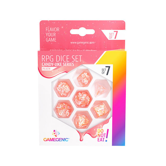 7pc Gamegenic Candy-like Series Peach RPG Dice Set Gaming Accessory