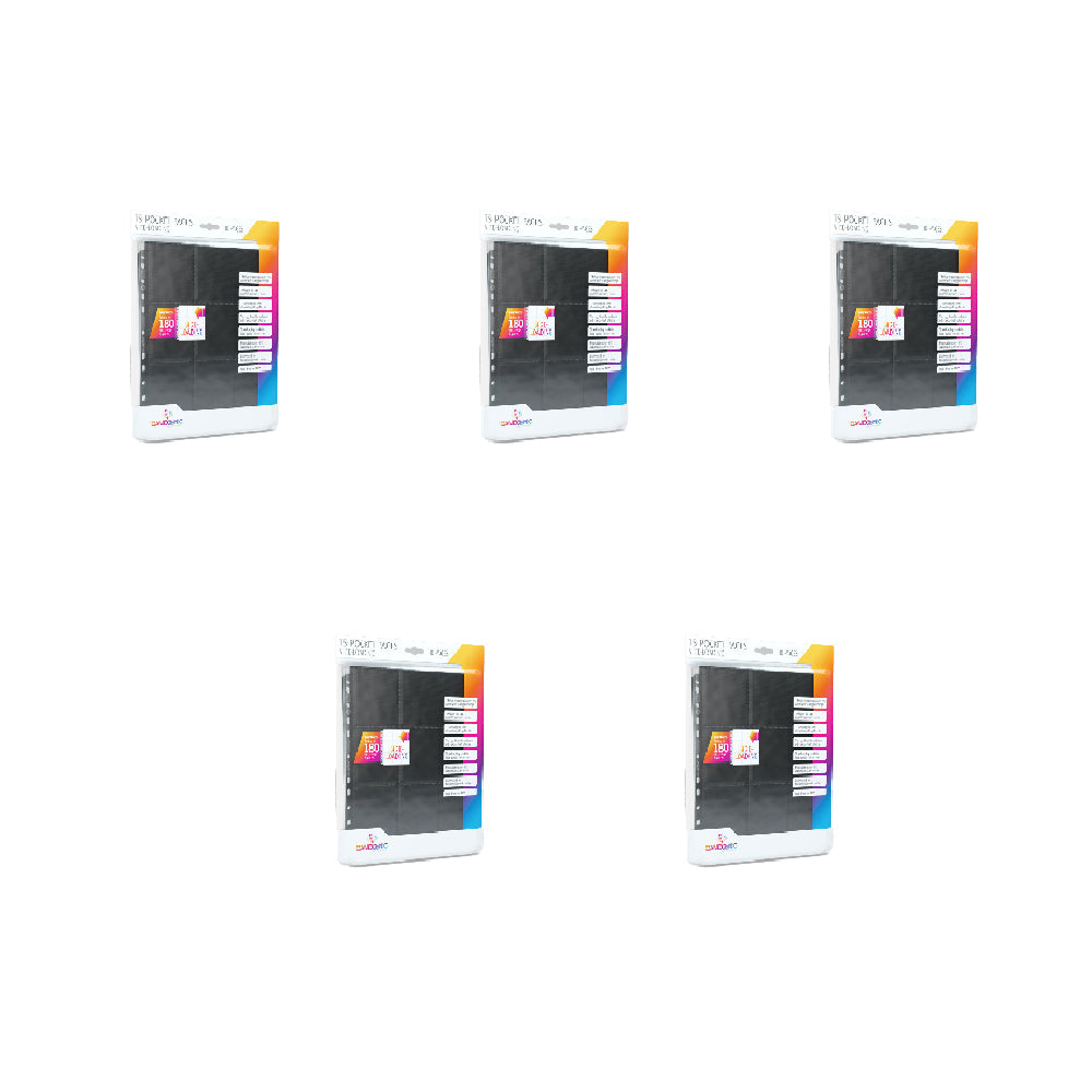 5x 10 Pcs Gamegenic Sideloading 18 Pocket Pages Pack Black Gaming Accessory