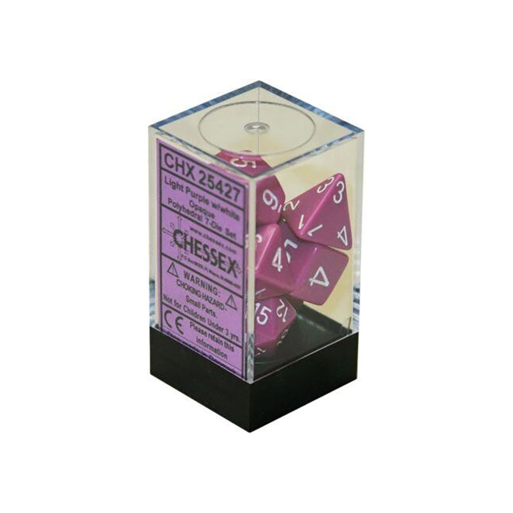 4x 7pc Chessex Opaque Polyhedral Gaming Dice Set Light Purple/White
