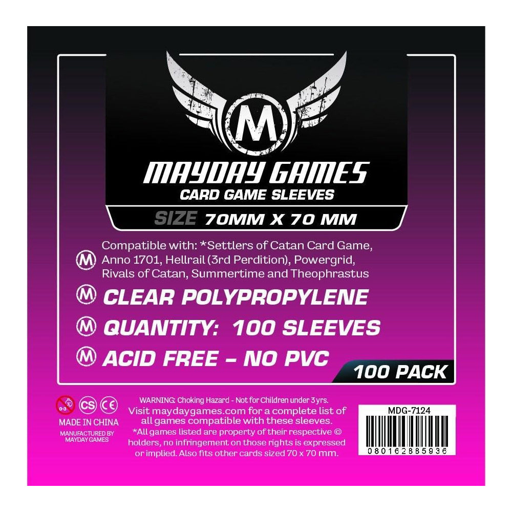 100pc Mayday 70x70mm Small Square Card Sleeves Case Protector