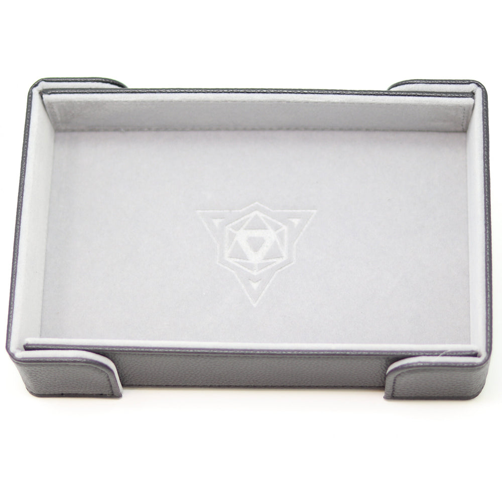 Die Hard Dice Folding Rectangle Tray Grey Velvet Classic Dice Rolling Tray