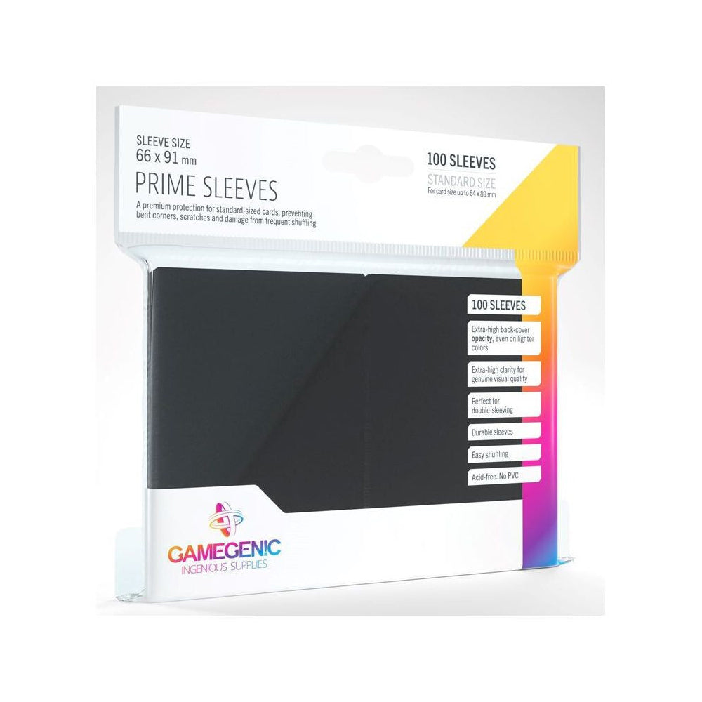5x 100pc Gamegenic Prime Card Sleeves Black Gaming Accessory
